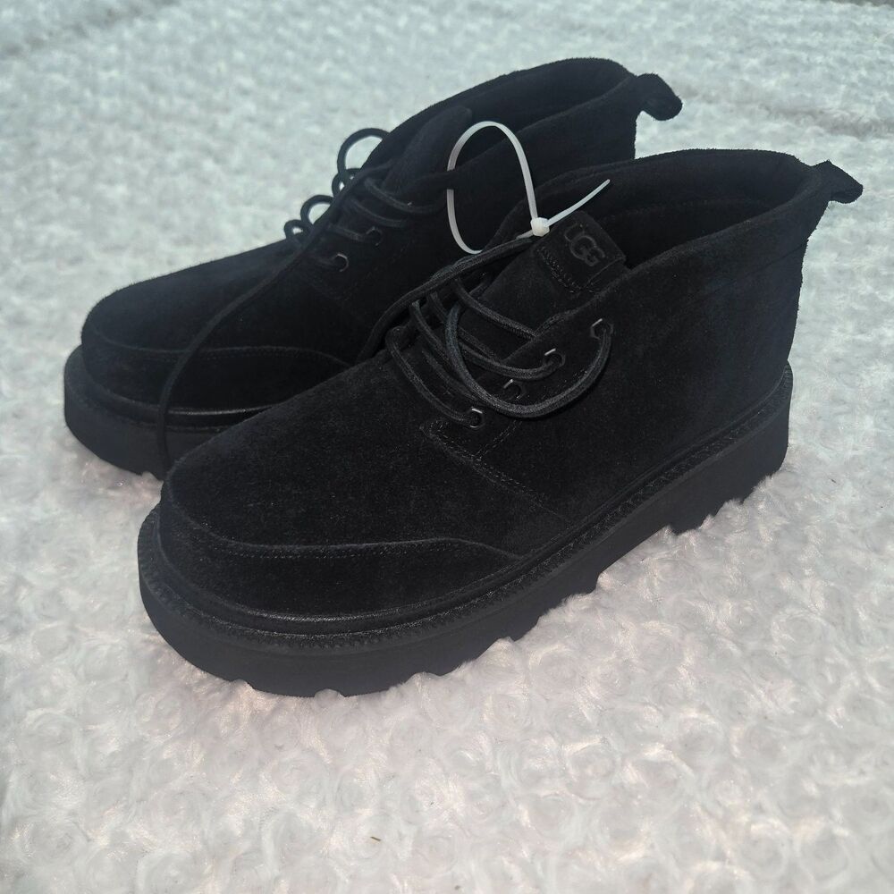 Ugg Chukka Lug Mens Black Suede Ankle Lace Up Platform Boots US 11 1171113